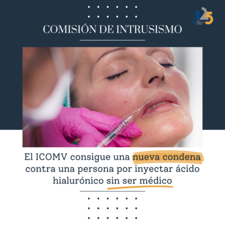 El ICOMV consigue una nueva condena por inyectar ácido hialurónico sin ser médico